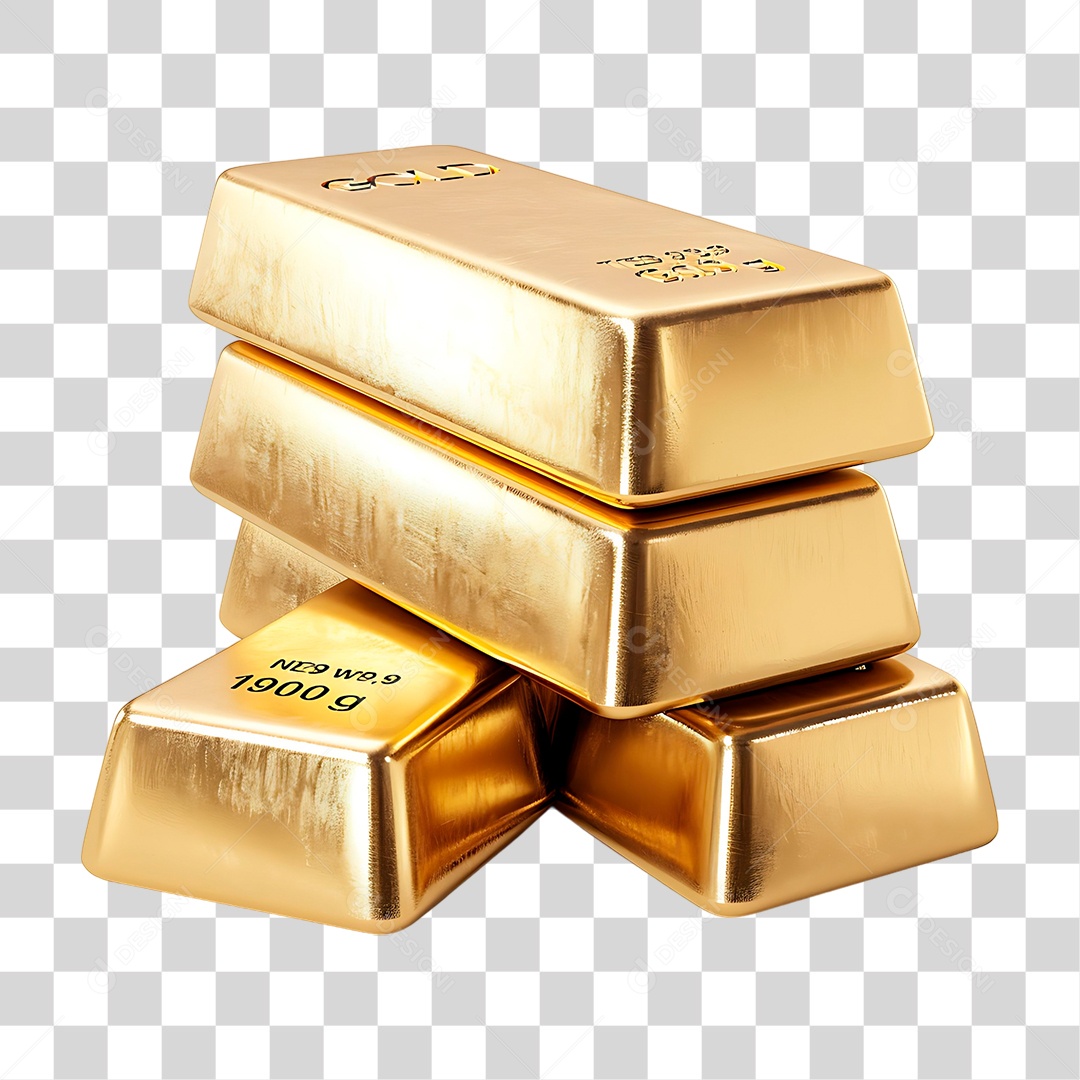 Barras de Ouro PNG Transparente