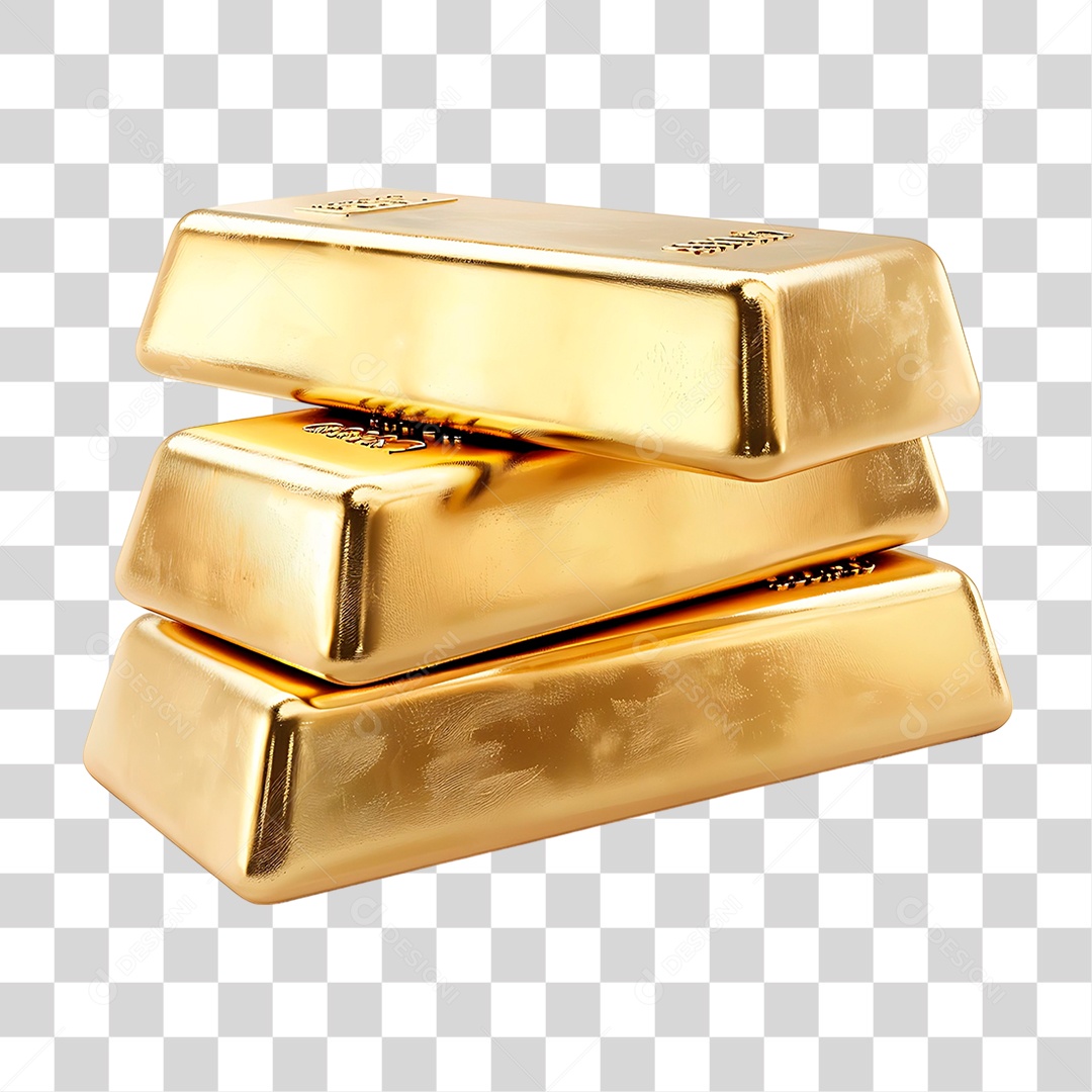 Barras de Ouro PNG Transparente
