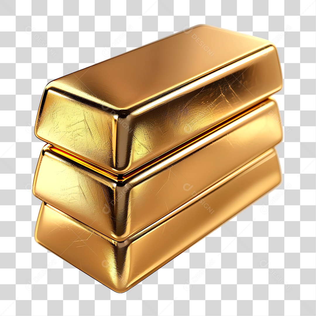 Barras de Ouro PNG Transparente