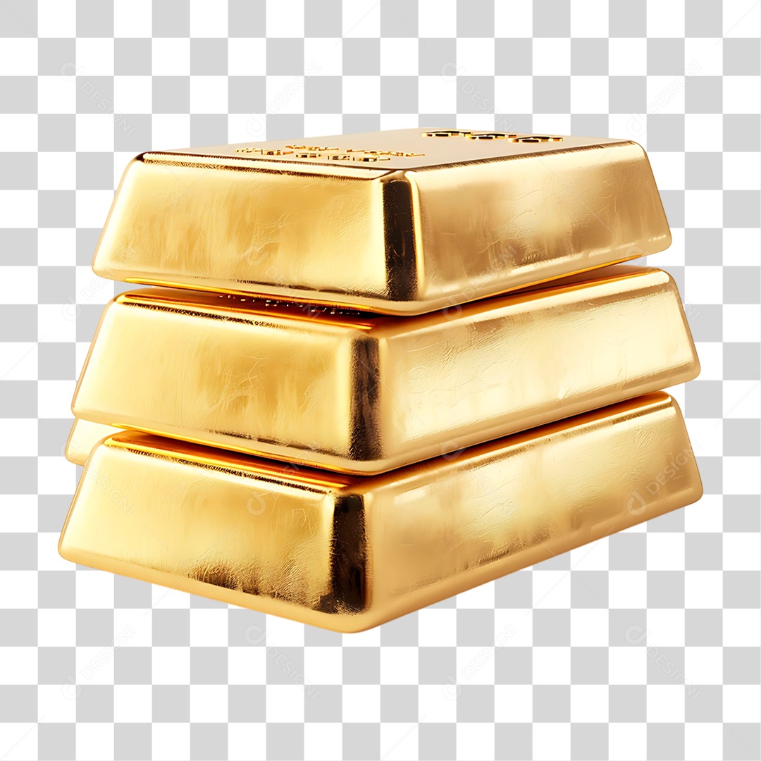 Barras de Ouro PNG Transparente