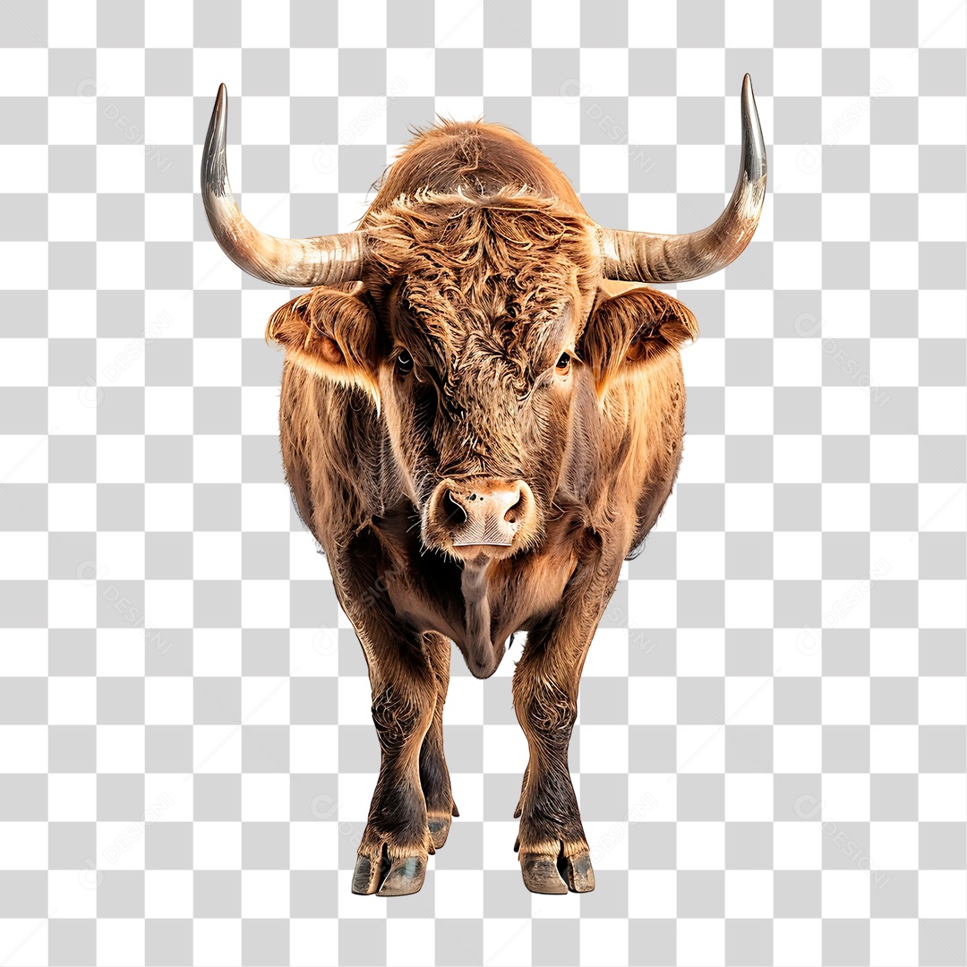 Touro Chifrudo PNG Transparente