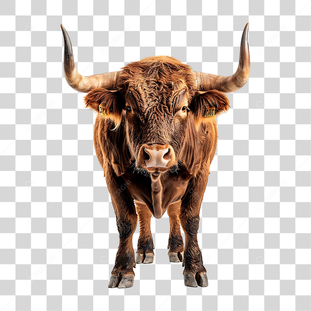 Touro Chifrudo PNG Transparente