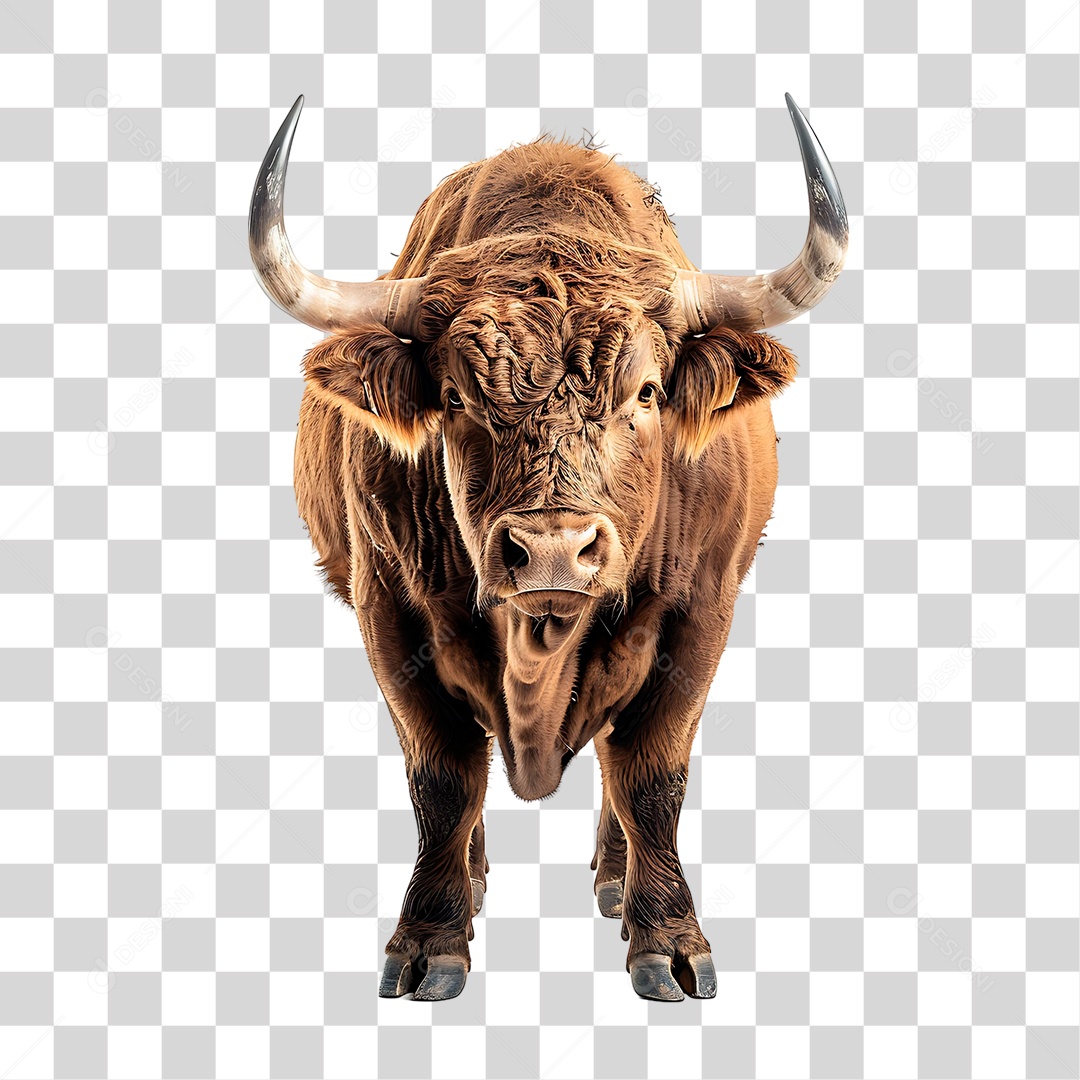 Touro Chifrudo PNG Transparente