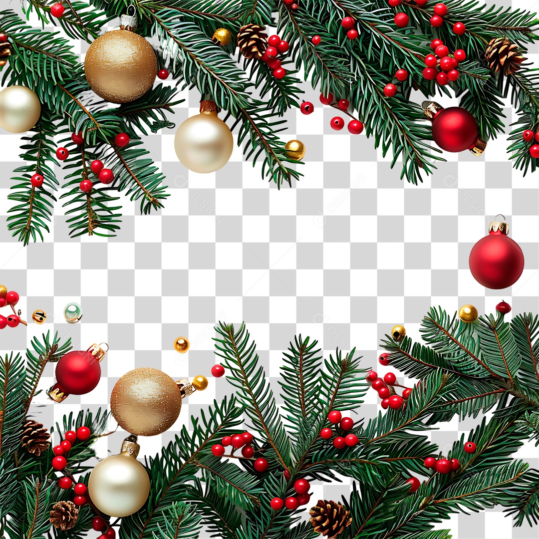 Enfeite de Árvore Natalina PNG Transparente