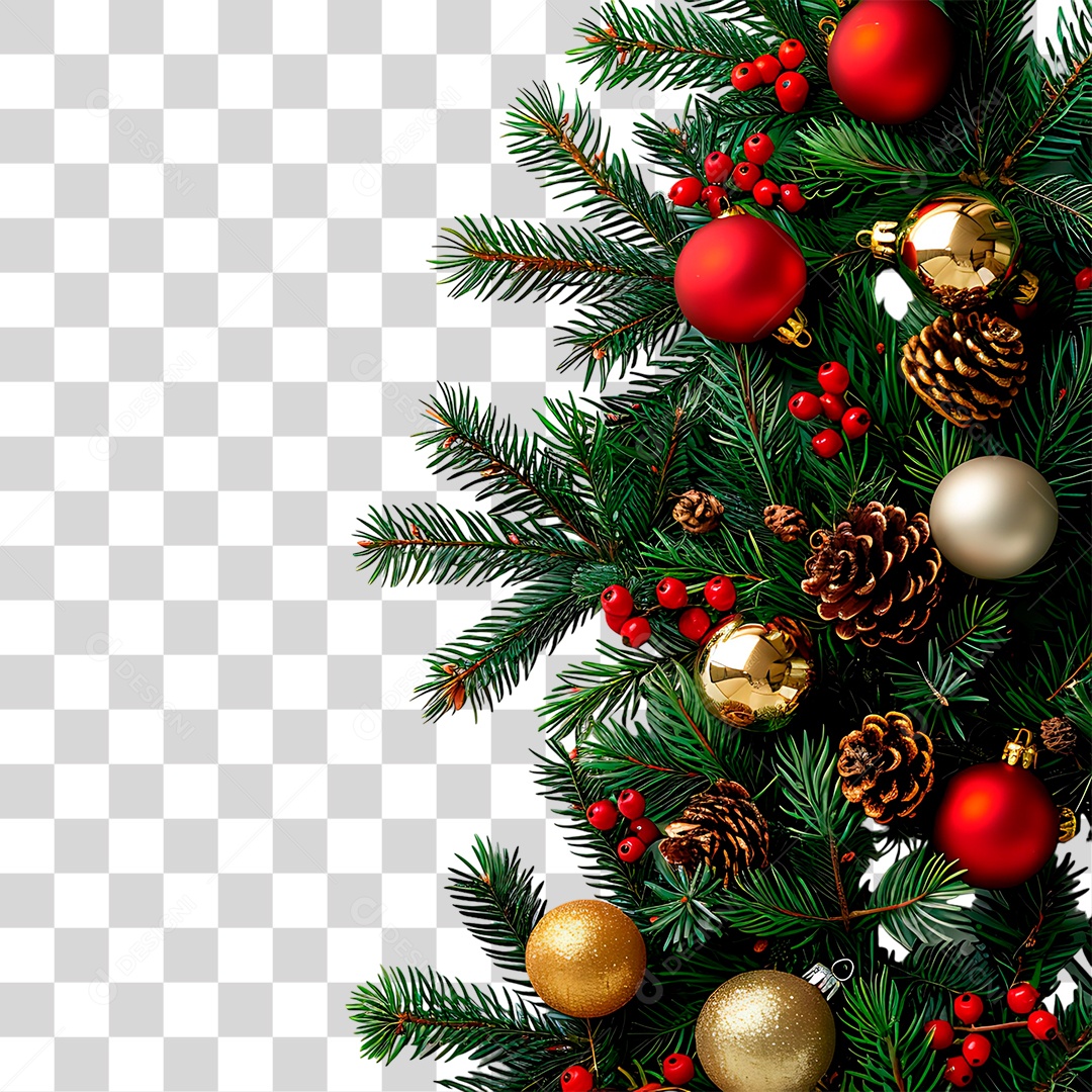 Enfeite de Árvore Natalina PNG Transparente
