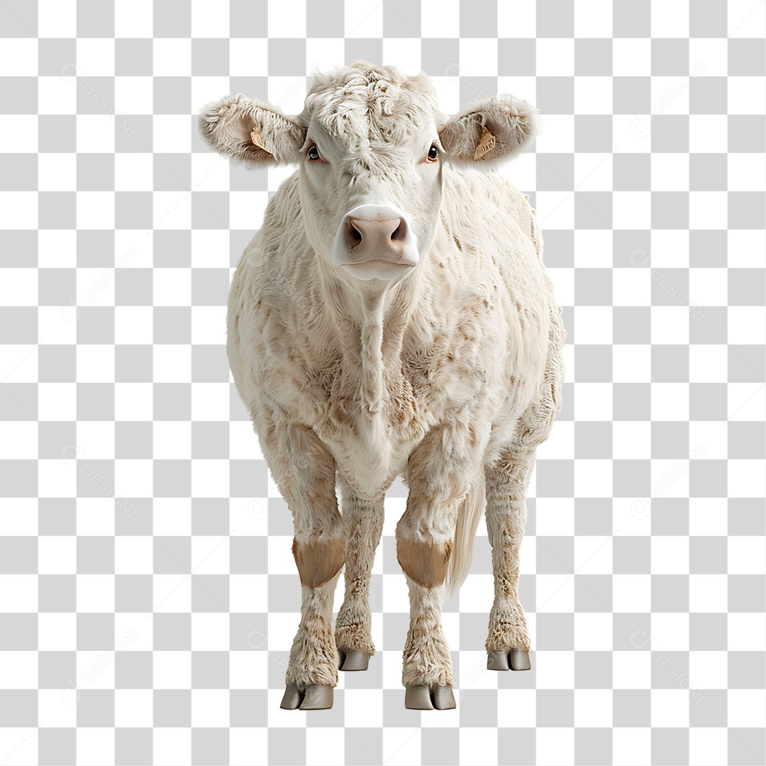 Vaca da Raça Charolês PNG Transparente