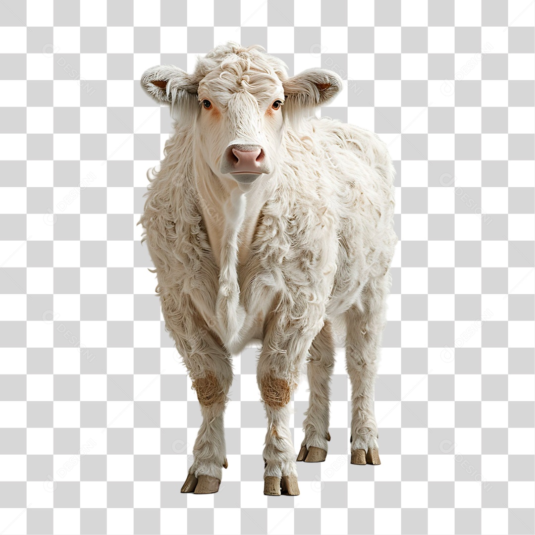 Vaca da Raça Charolês PNG Transparente