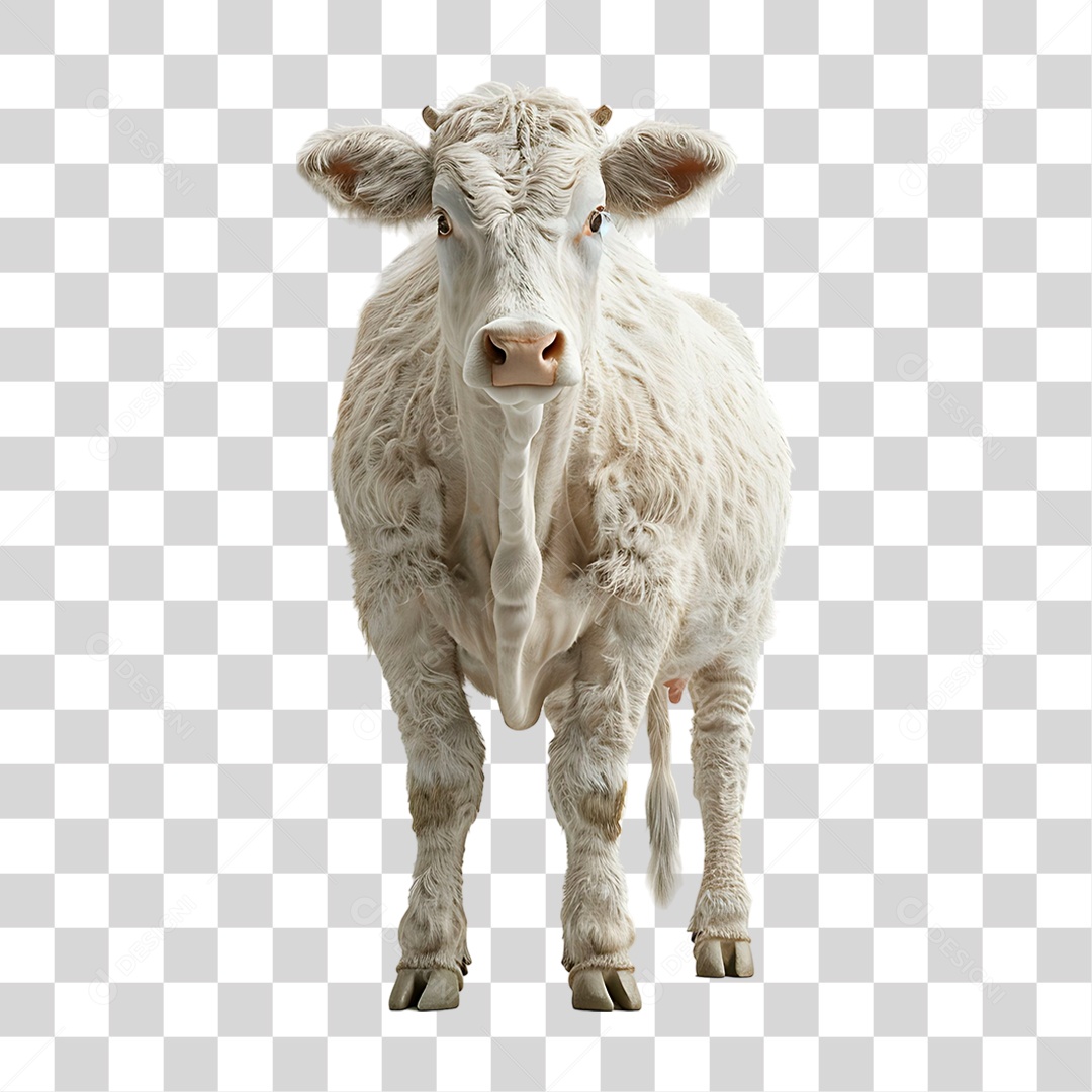 Vaca da Raça Charolês PNG Transparente