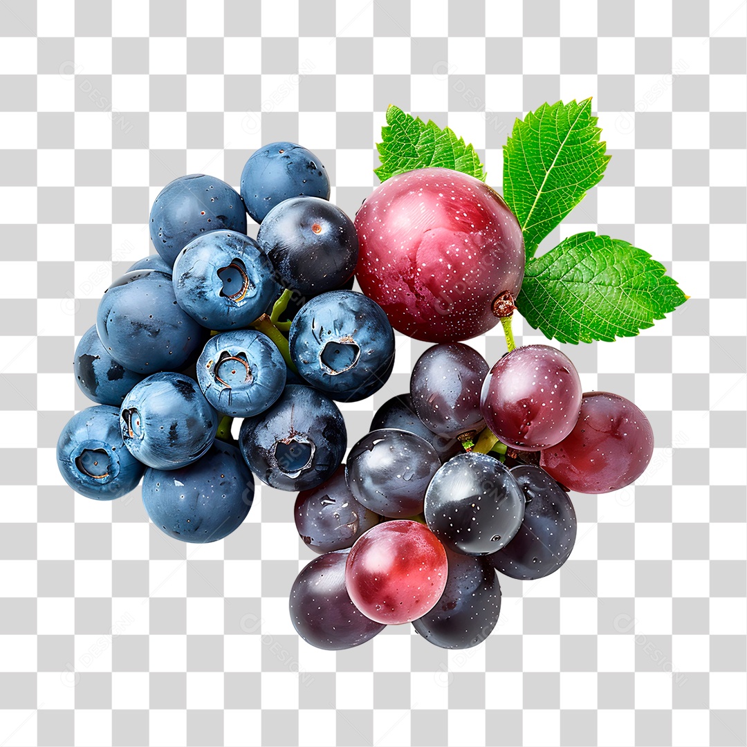 Frutas Mirtilos PNG Transparente