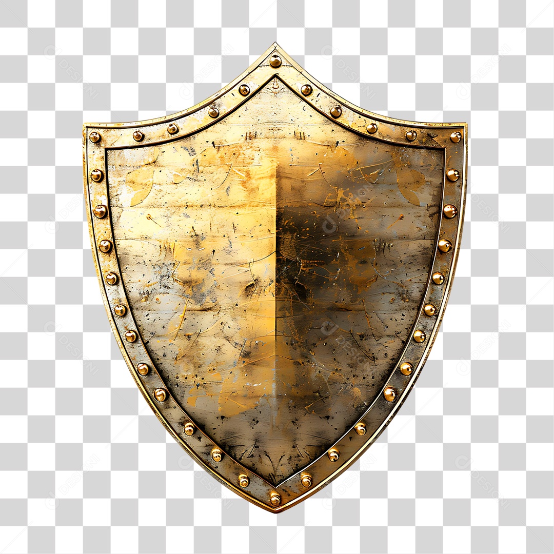 Escudo Dourado PNG Transparente
