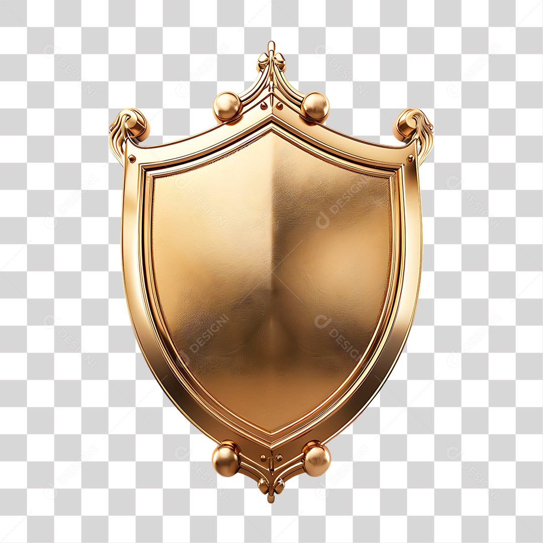 Escudo Dourado PNG Transparente
