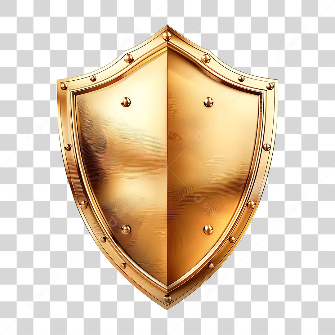 Escudo Dourado PNG Transparente