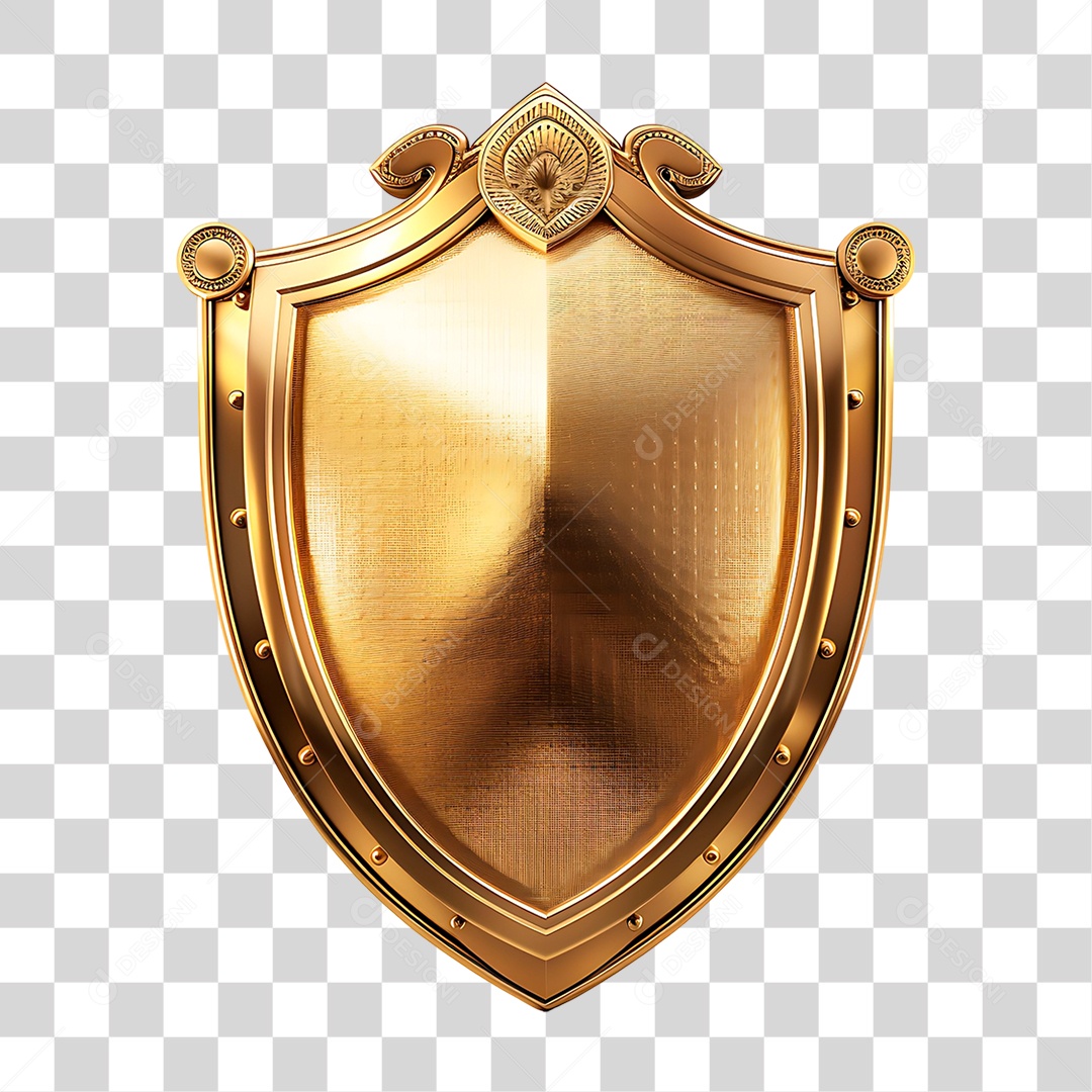 Escudo Dourado PNG Transparente