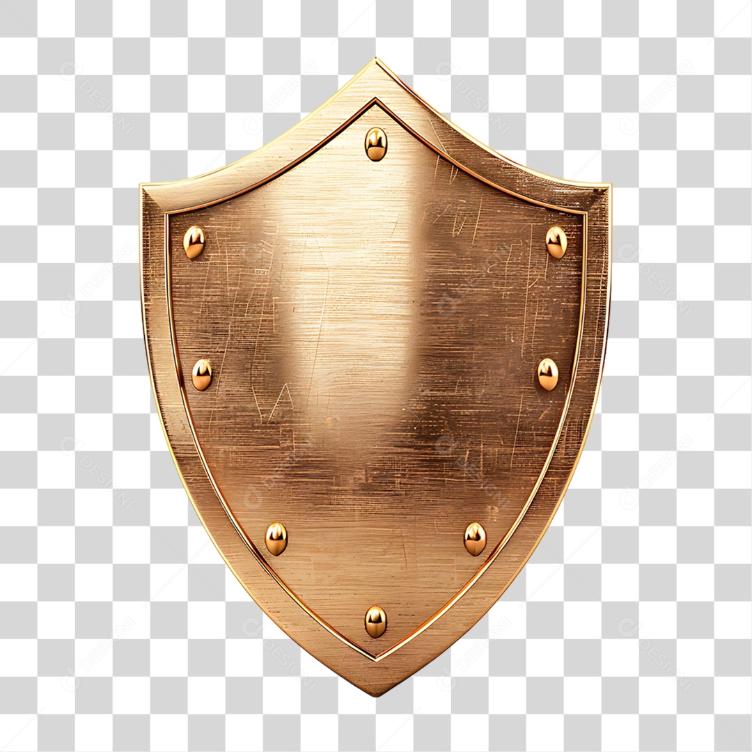 Escudo Dourado PNG Transparente