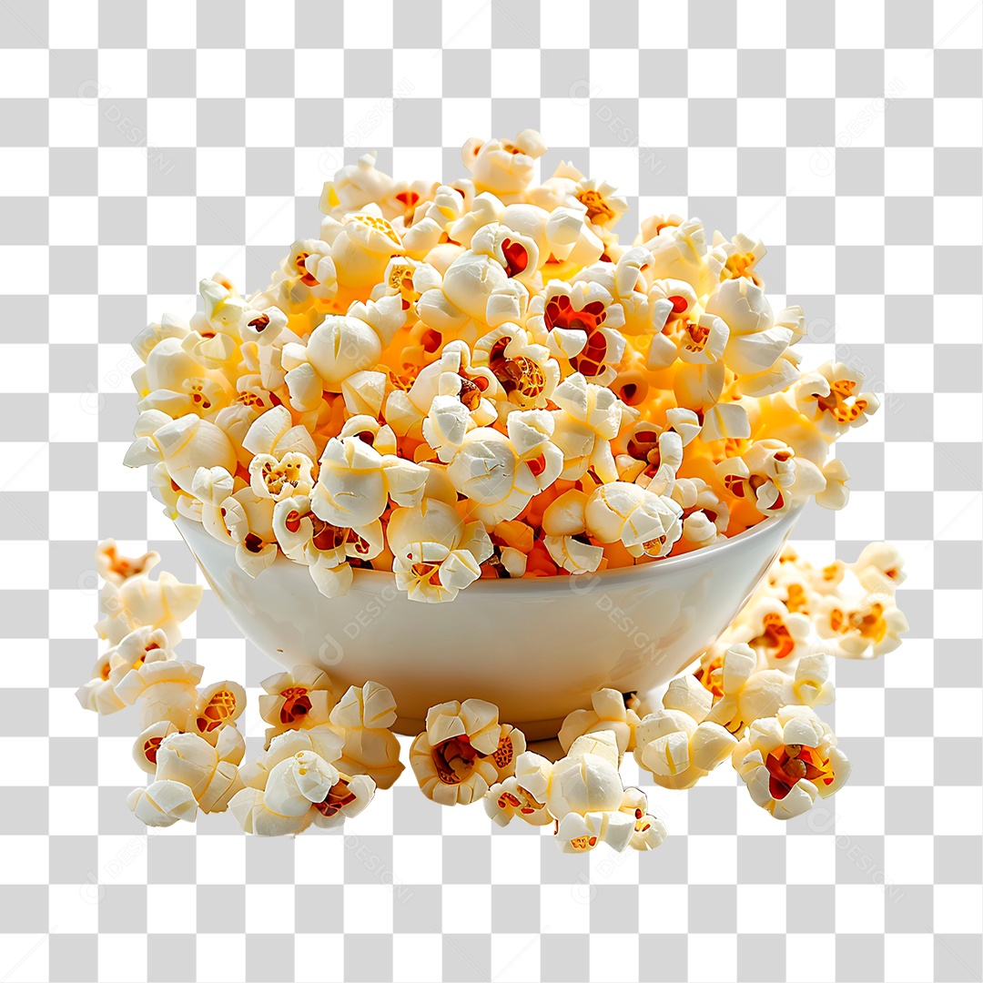 Tigela de Pipoca PNG Transparente