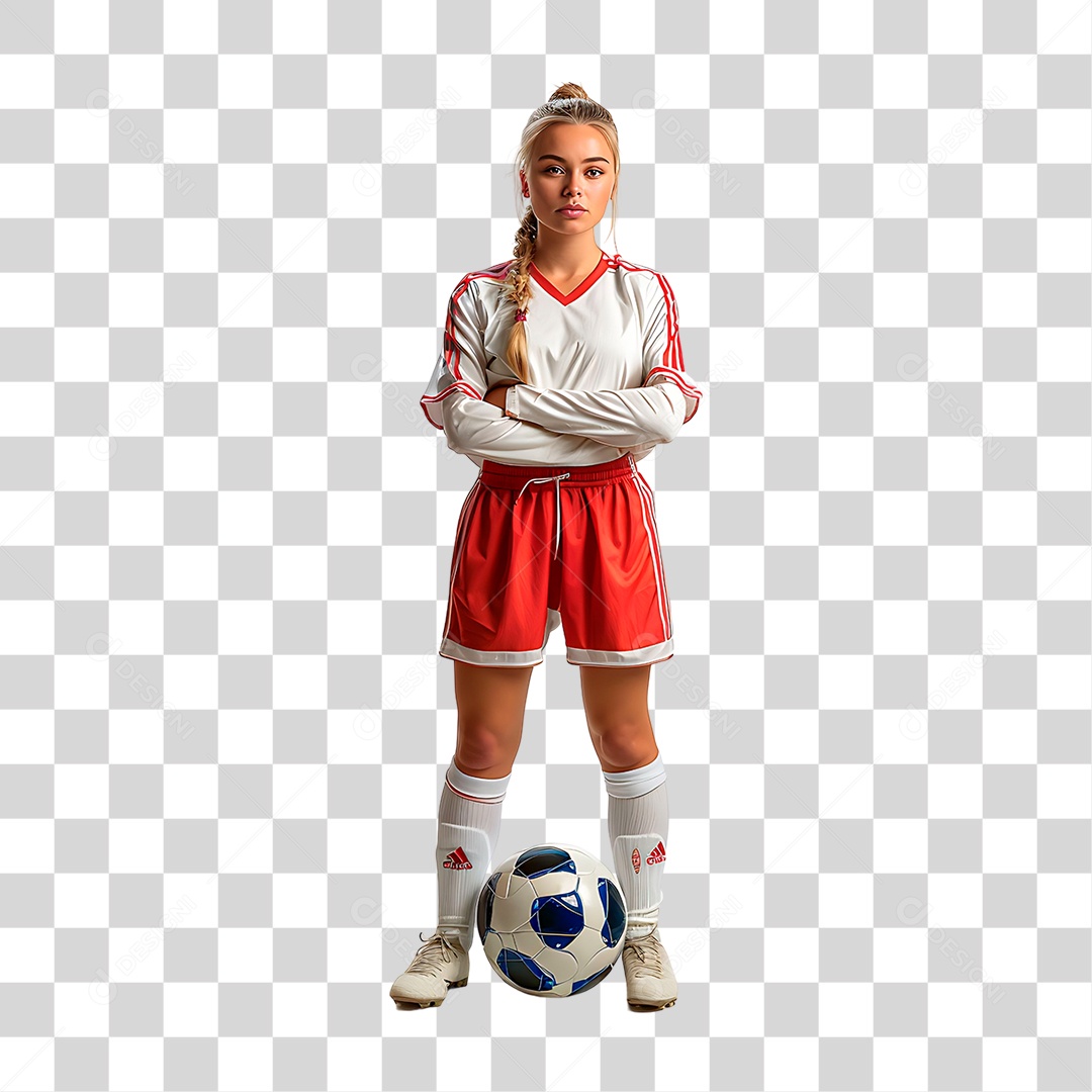 Jogadora de Futebol PNG Transparente