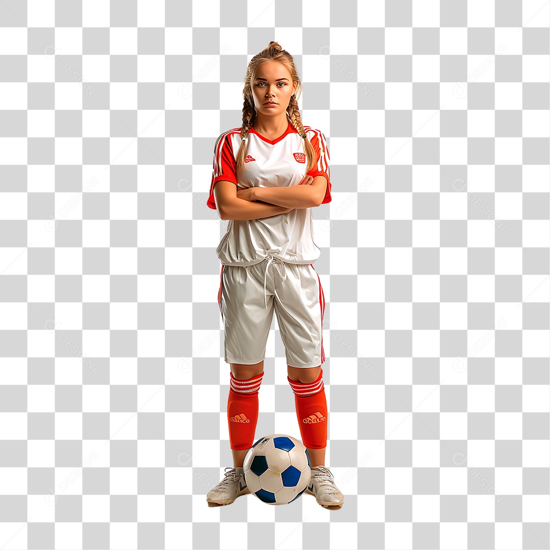 Jogadora de Futebol PNG Transparente