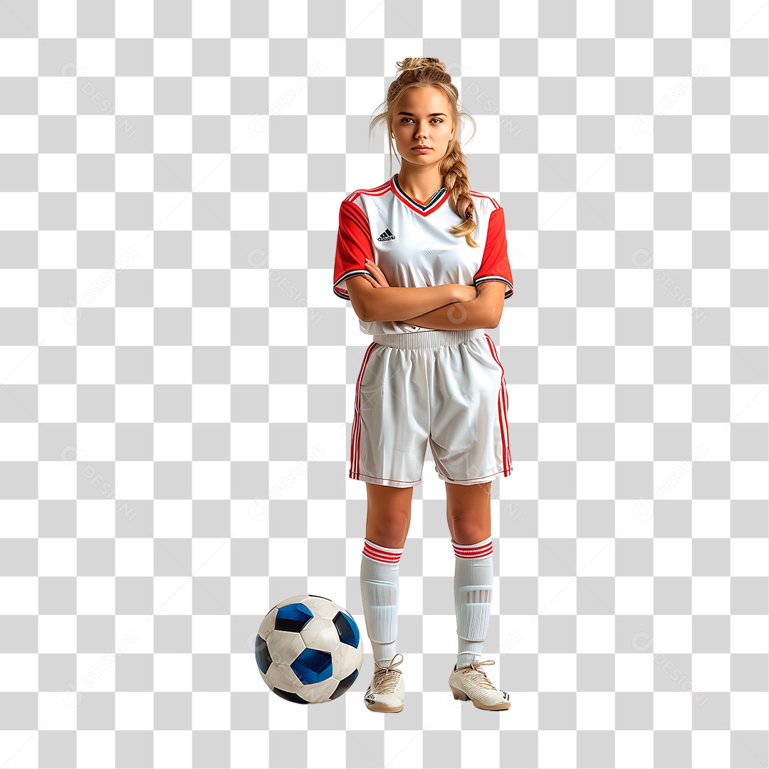 Jogadora de Futebol PNG Transparente