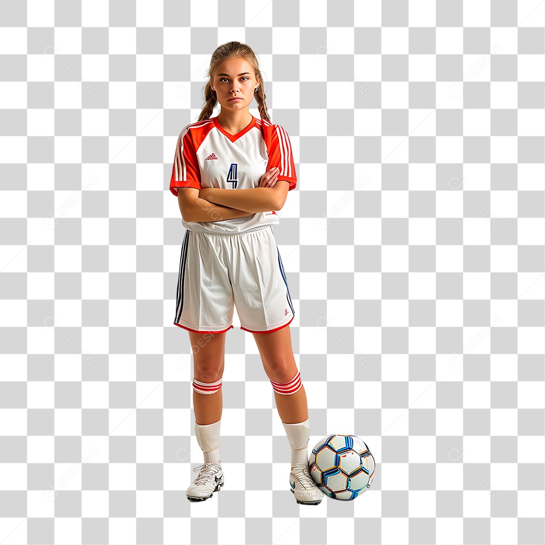 Jogadora de Futebol PNG Transparente