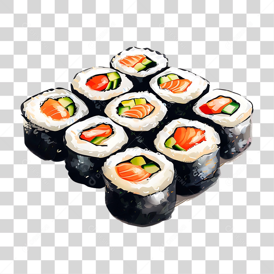 Porções de Sushi PNG Transparente