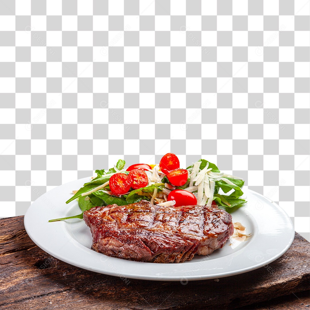 Carne grelhada com salada