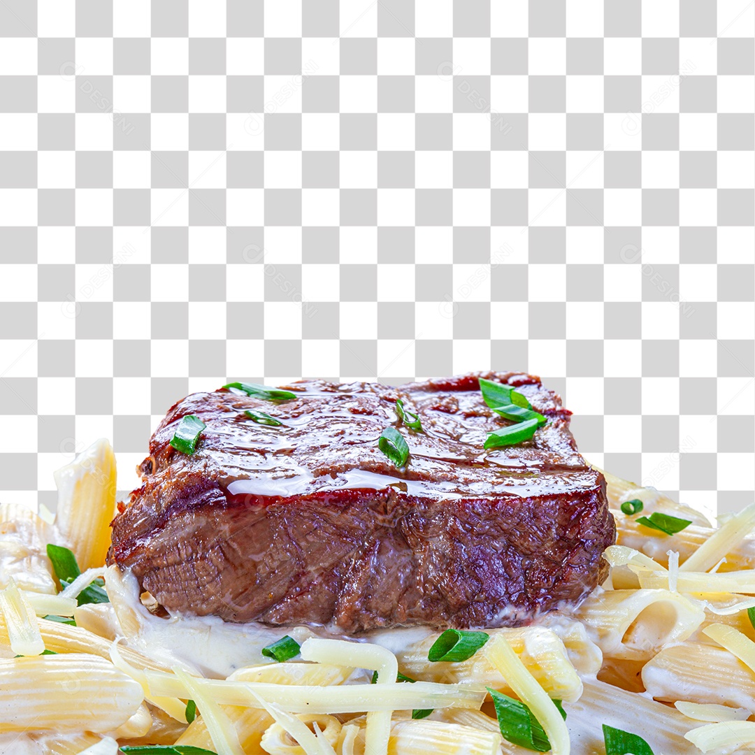 Carne com massa penne