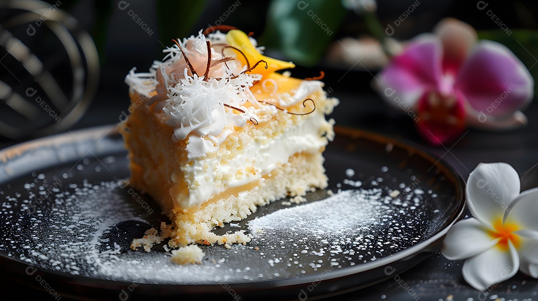 Bolo de chantilly com coco