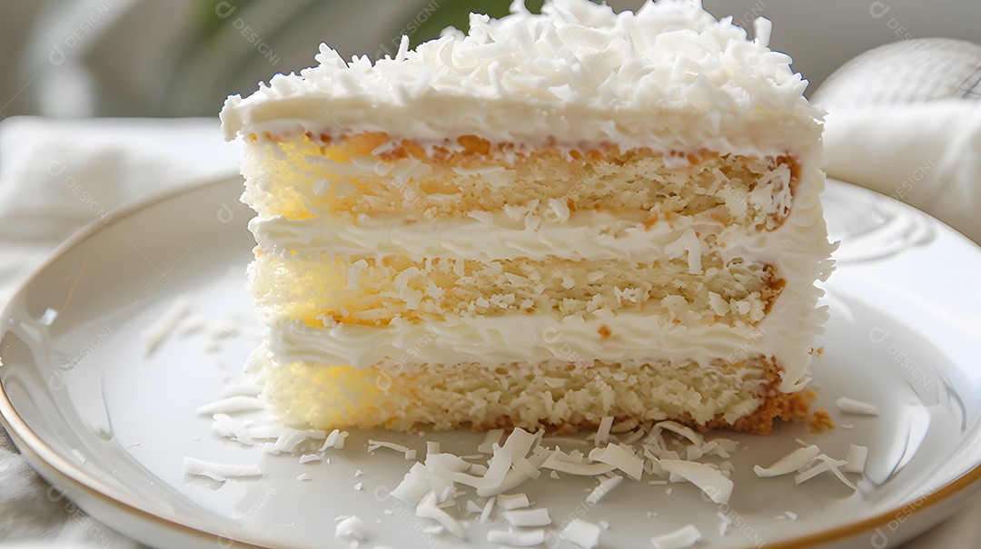 Bolo de coco com chantilly