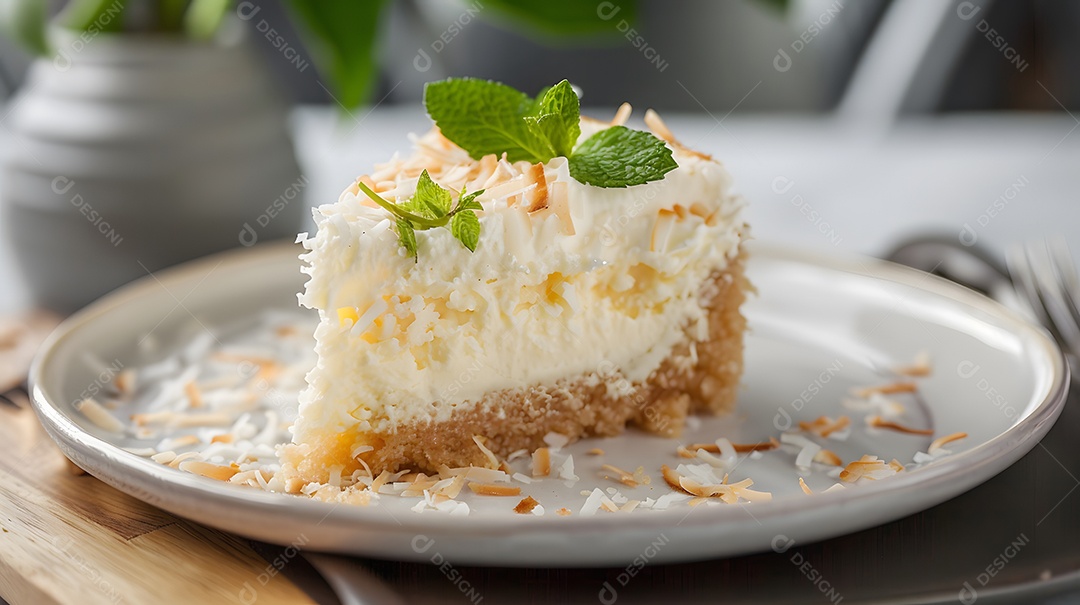 Torta de coco com chantilly