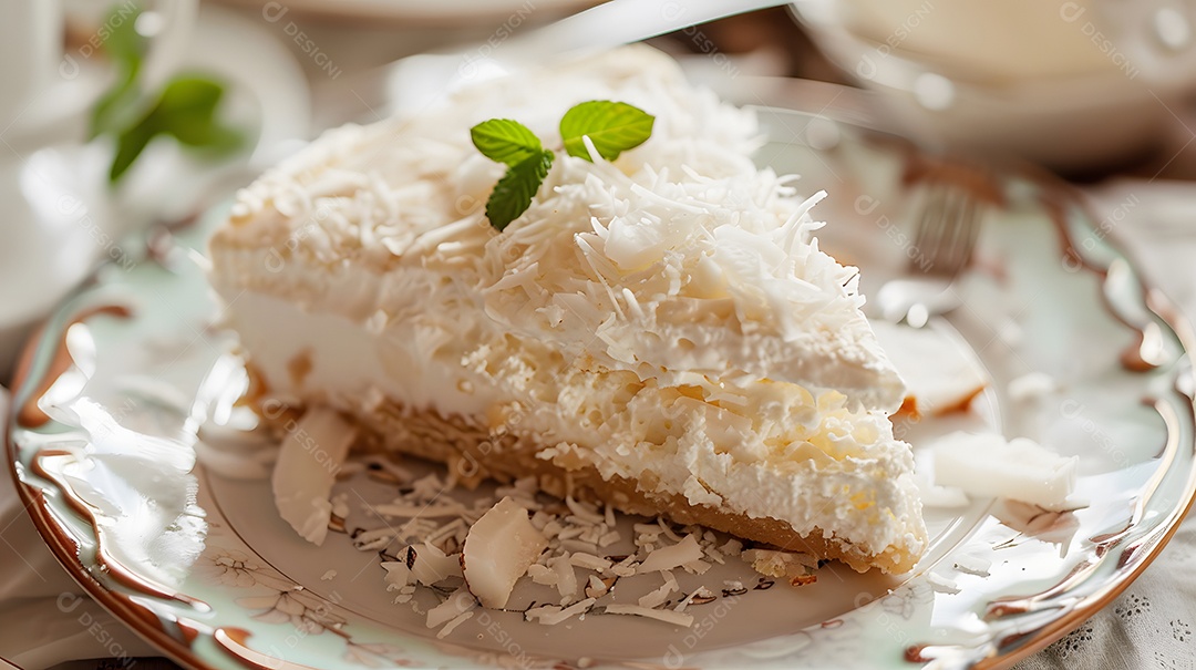 Torta de coco com chantilly