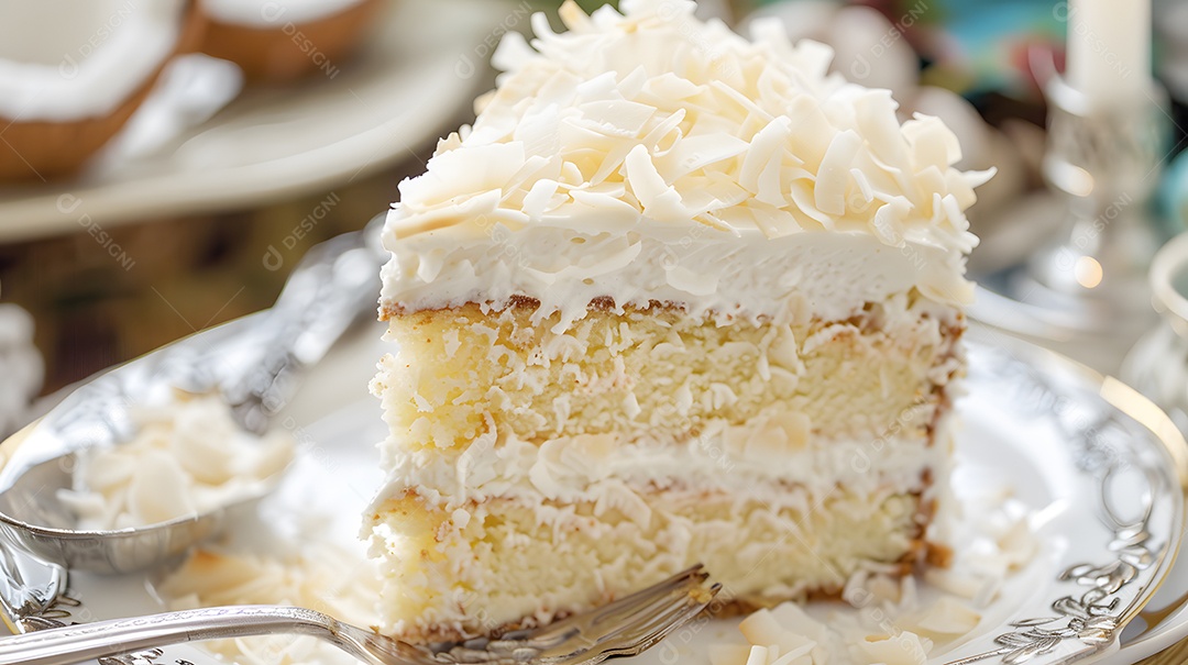 Bolo de coco com chantilly