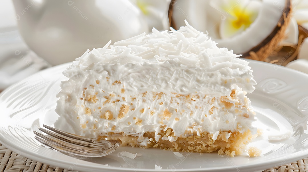 Torta de coco com chantilly