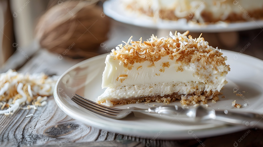 Torta de coco com chantilly