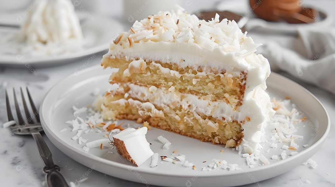 Torta de coco com chantilly