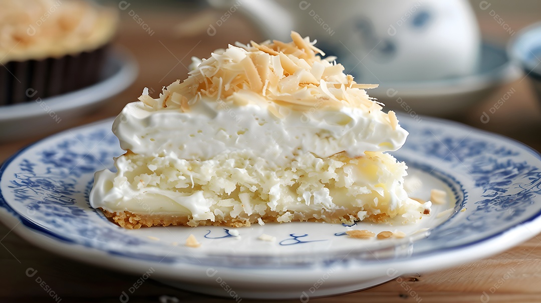 Torta de coco com chantilly