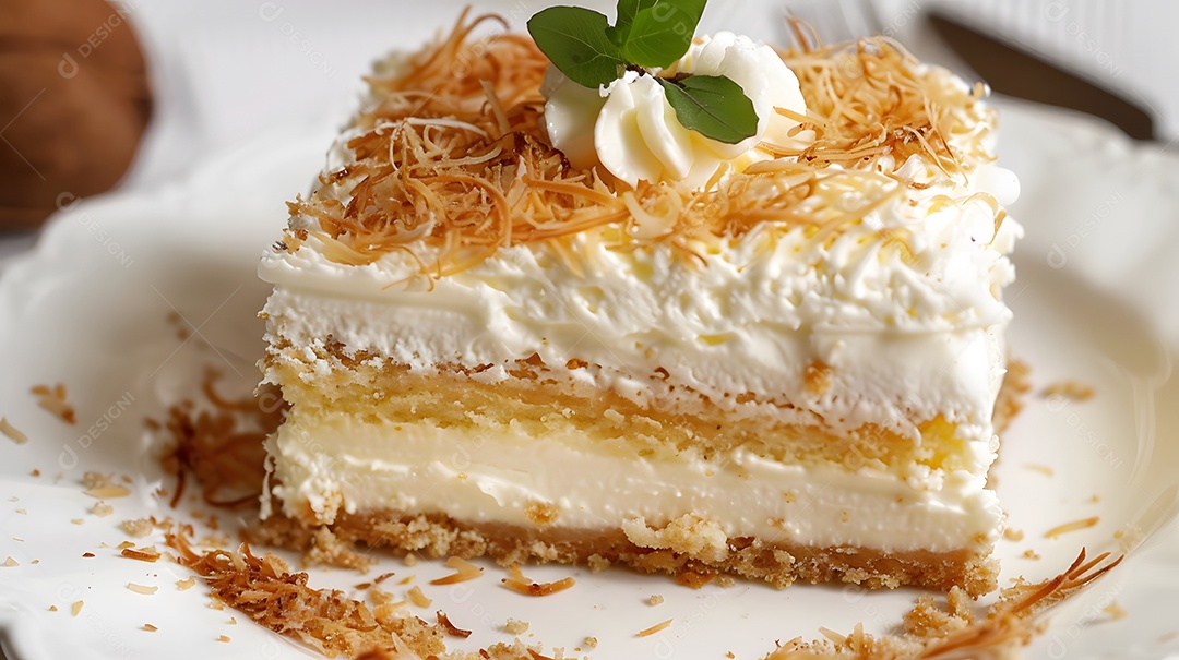 Bolo de coco com chantilly