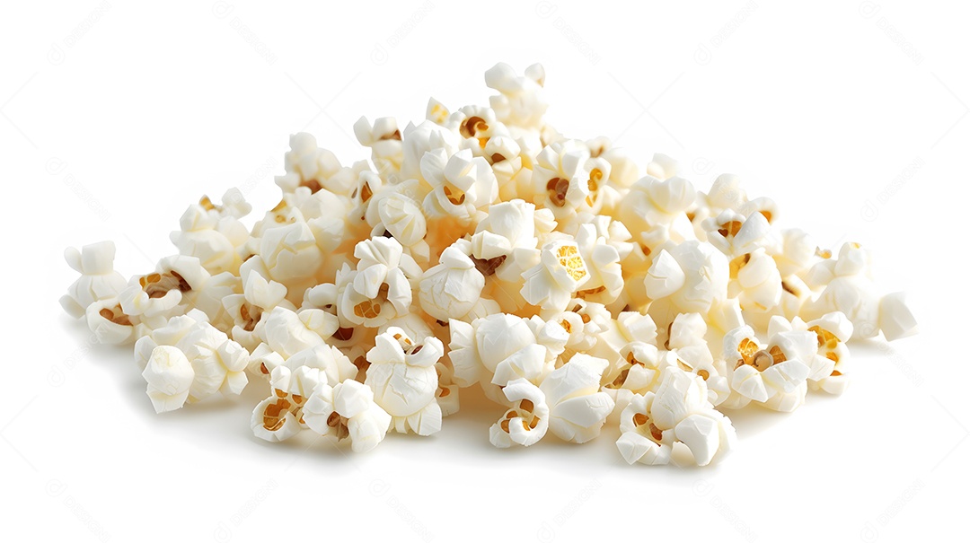 Pipoca isolada em um fundo branco