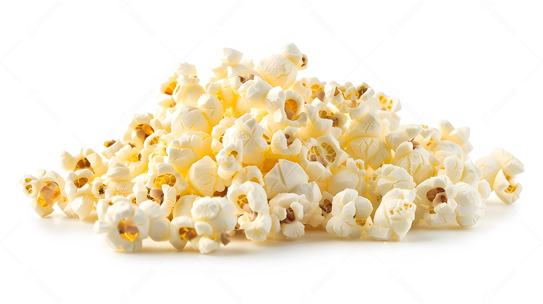 Pipoca isolada em um fundo branco