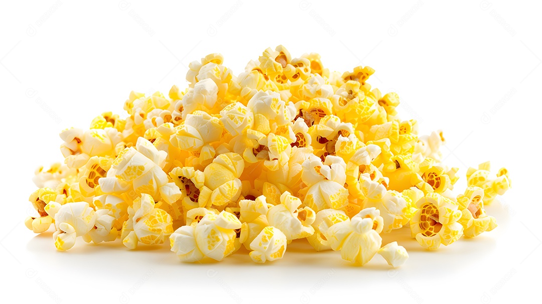 Pipoca isolada em um fundo branco