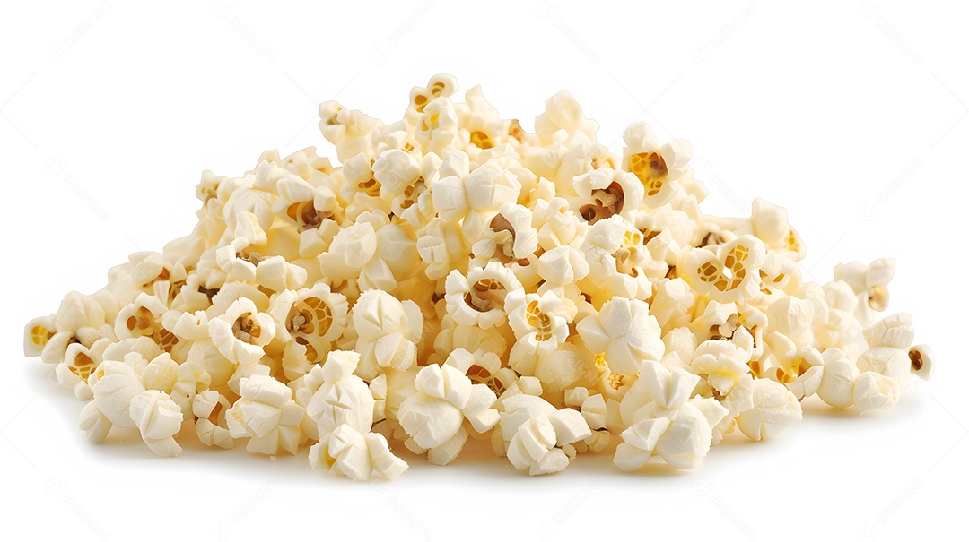Pipoca isolada em um fundo branco
