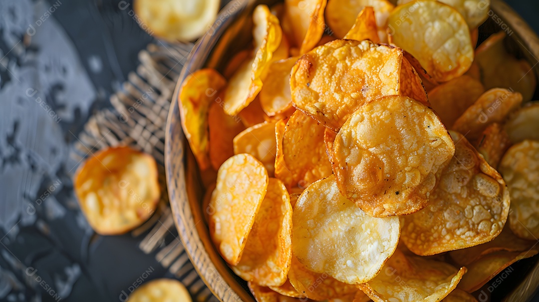 Batatas chips fritas caseira