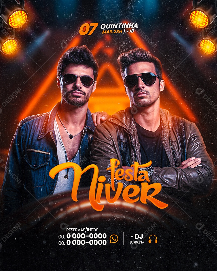 Flyer festa Niver DJ Show Social Media PSD Editável