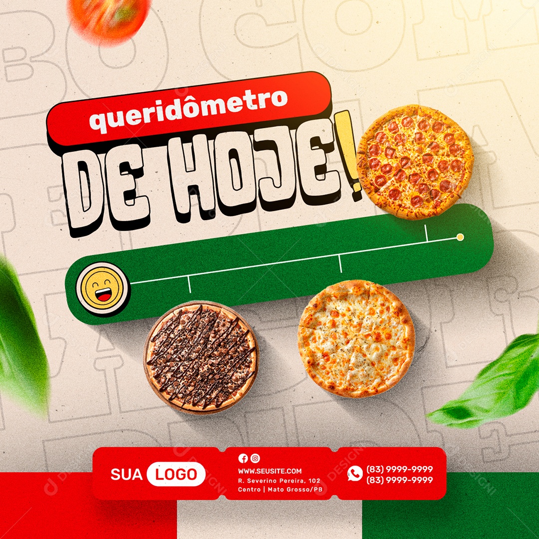 Pizzaria queridômetro de Hoje Pizza Social Media PSD Editável