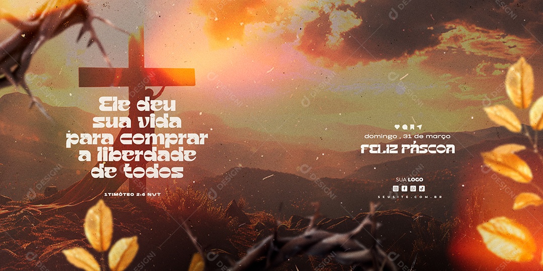 Banner Páscoa 31 de Março Social Media PSD Editável