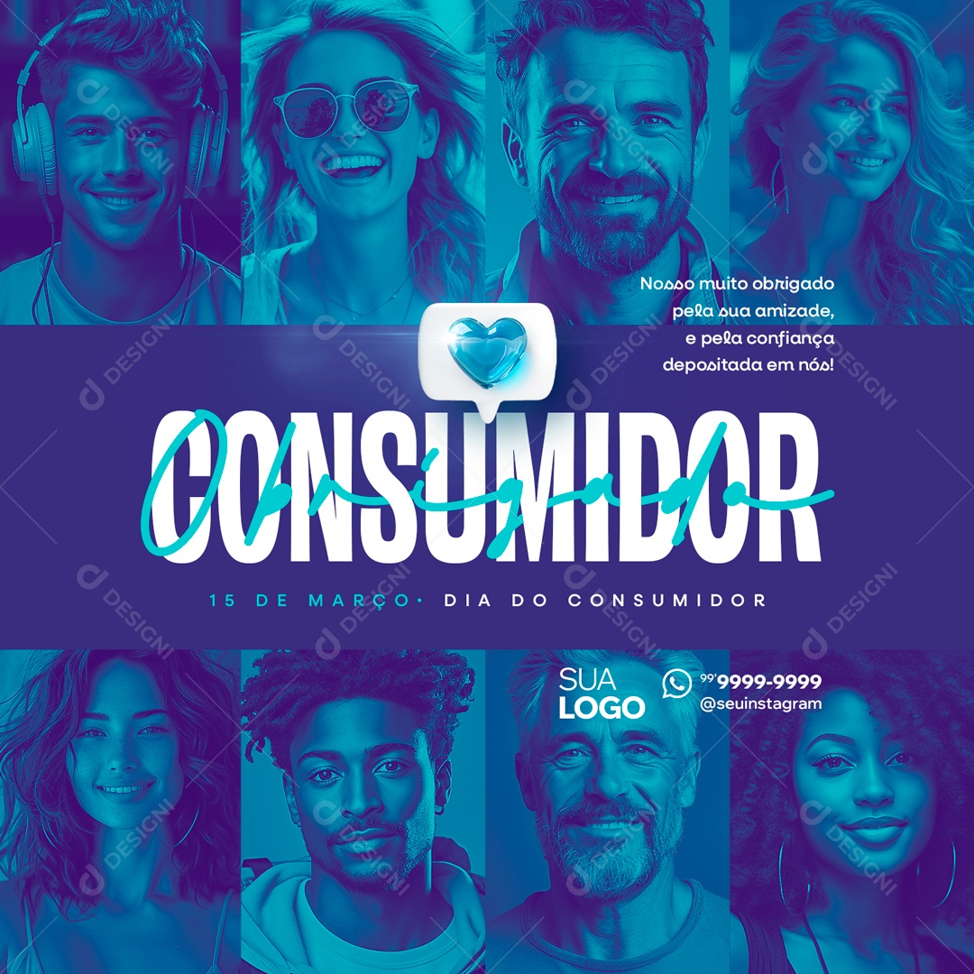 Dia Do Consumidor 15 de Março Nosso MMuito Obrigado Social Media PSD Editável