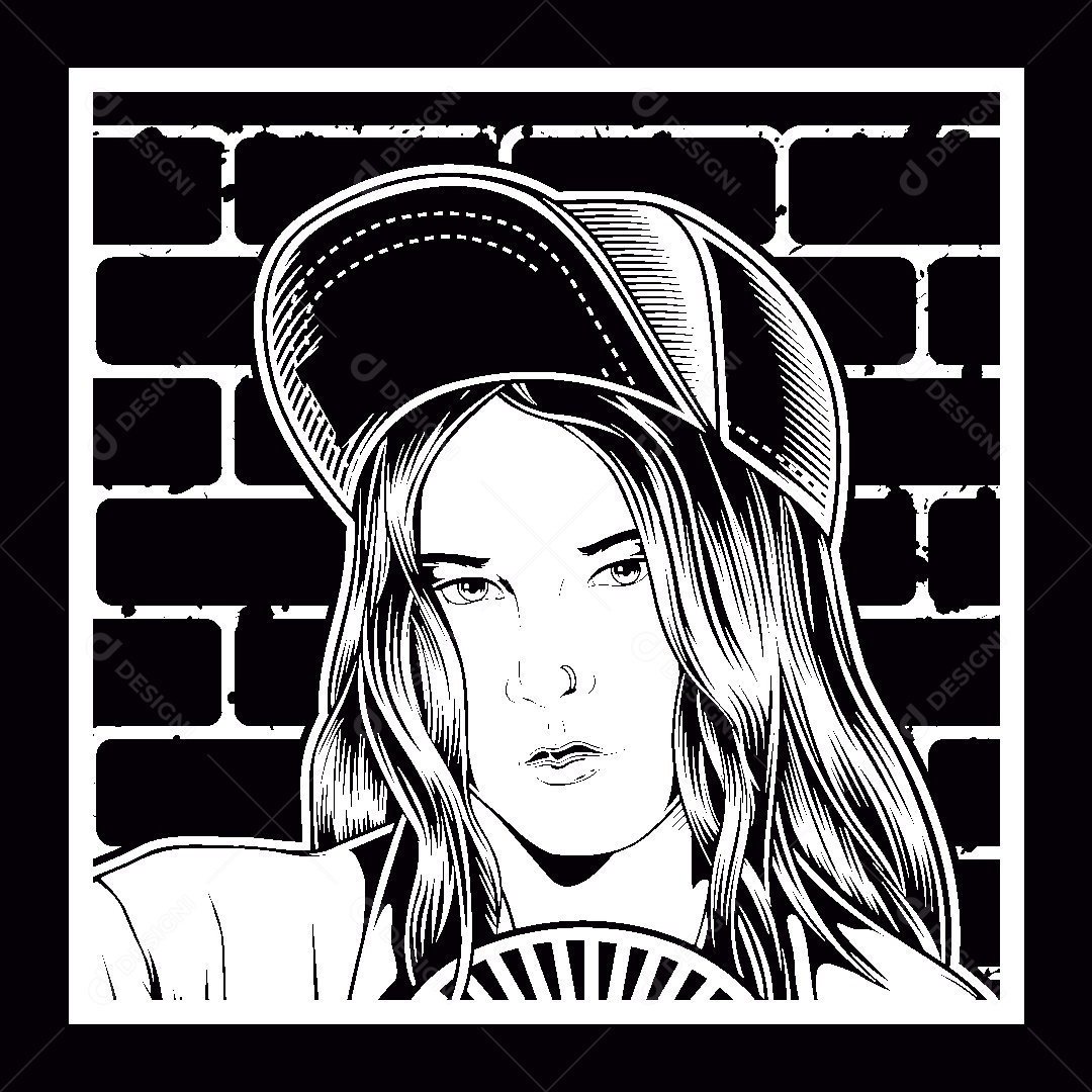 Estampa de Mulher Ilustração Vetor EPS