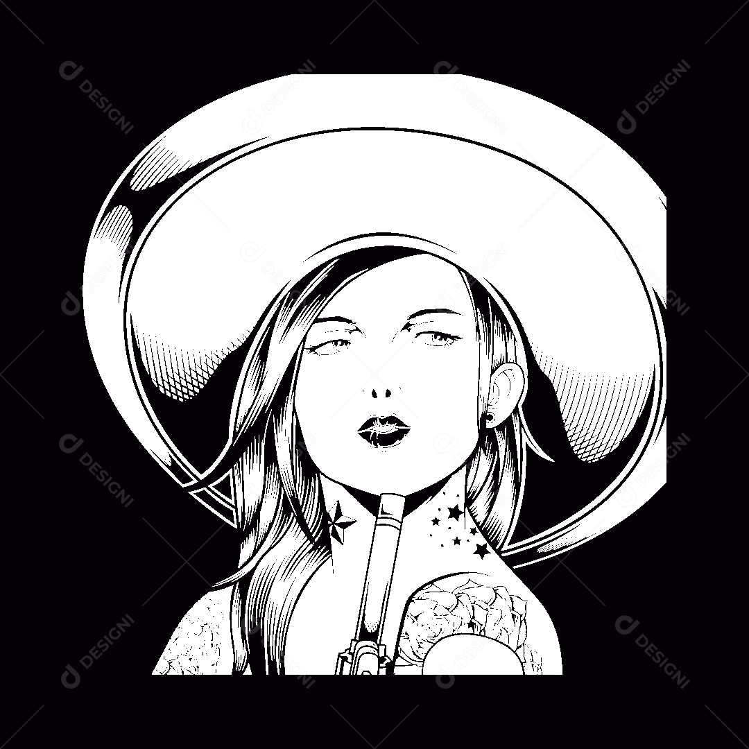 Estampa de Mulher Ilustração Vetor EPS