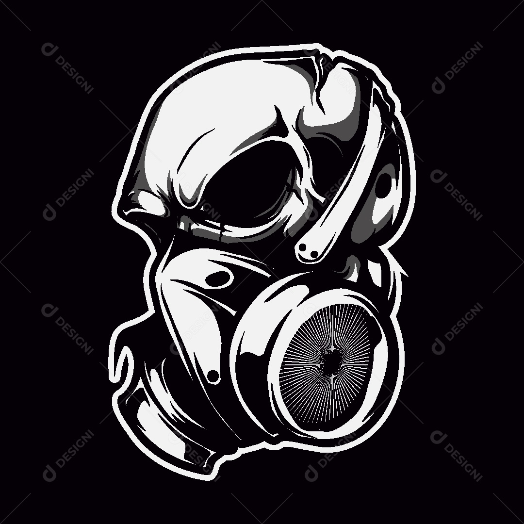 Estampa de Caveira Ilustração Vetor EPS