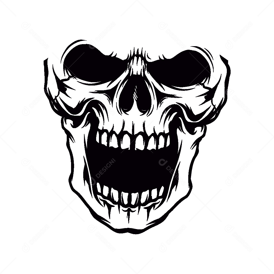 Estampa de Caveira Ilustração Vetor EPS