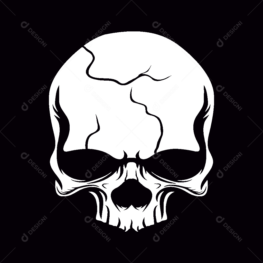 Estampa de Caveira Ilustração Vetor EPS